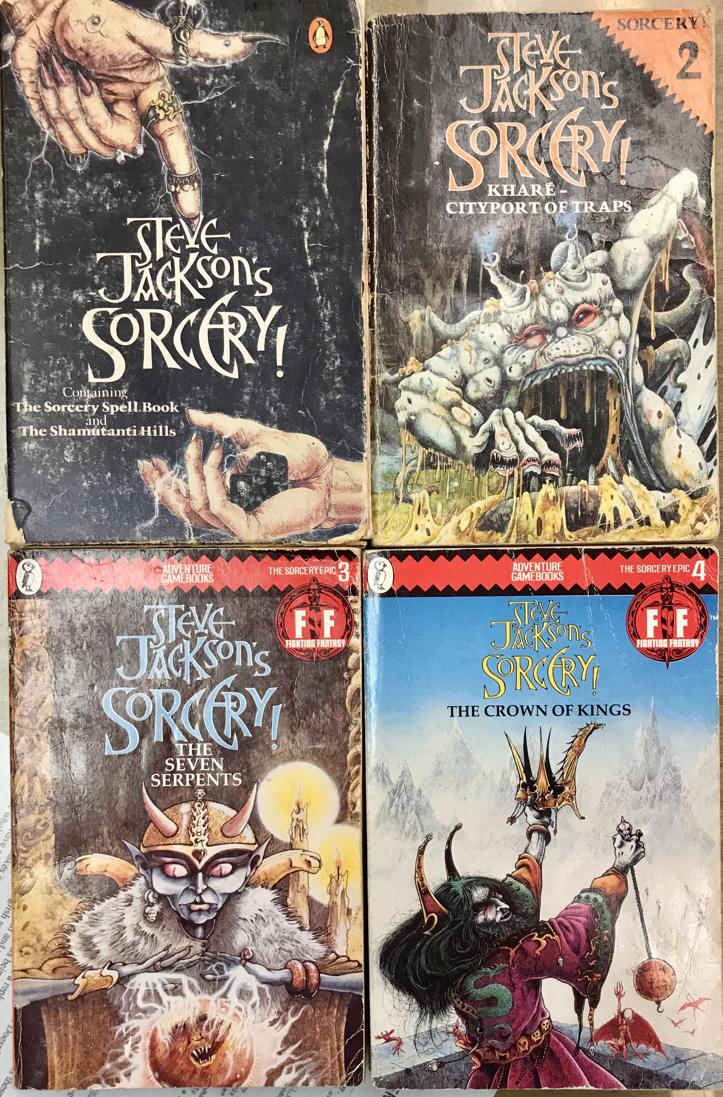 Sorcery! The Complete Set. Volume 1 in a box, plus Volumes 2,3 & 4 - Jackson, Steve