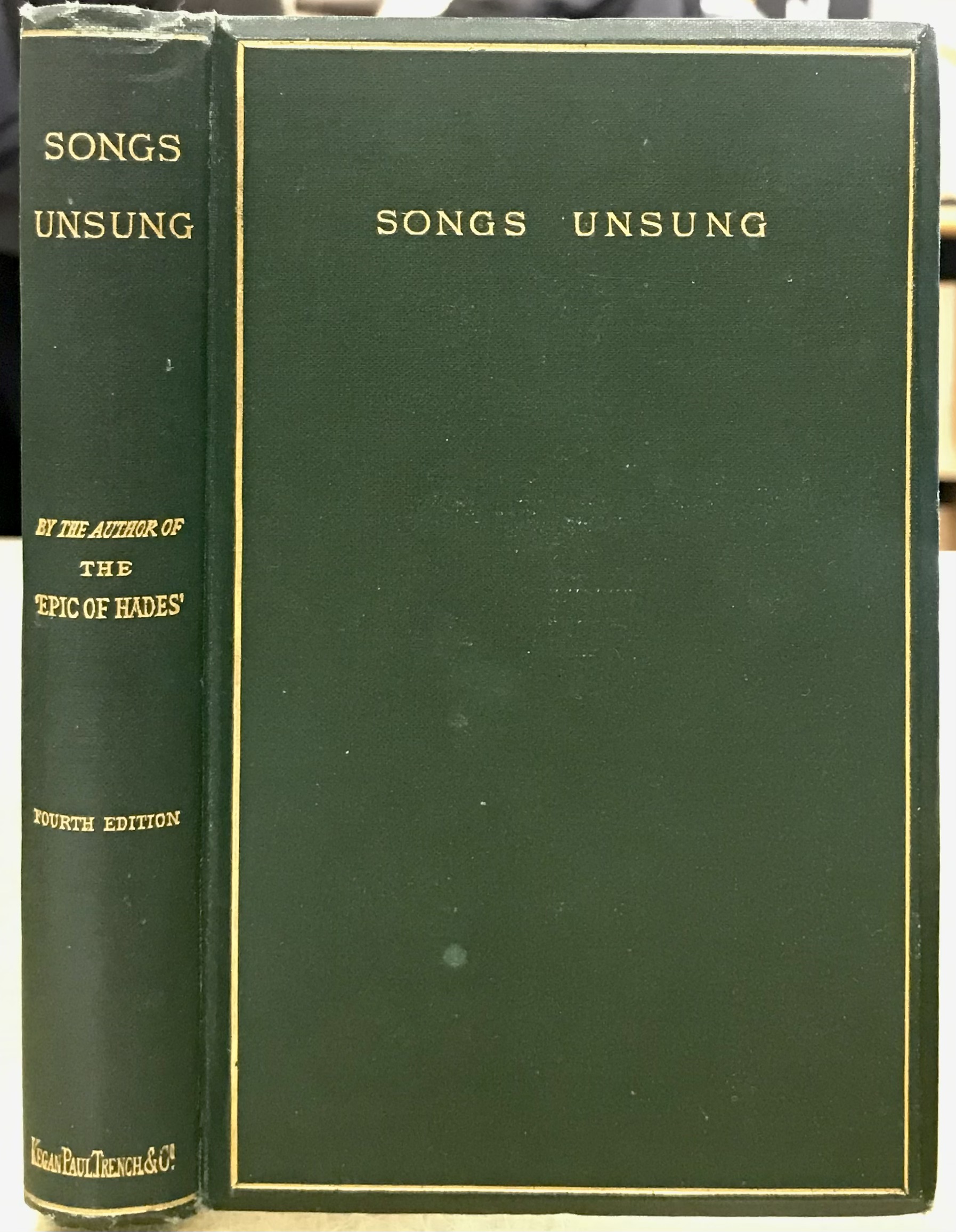 Songs Unsung - Fourth Edition - Morris, Lewis of Penbryn